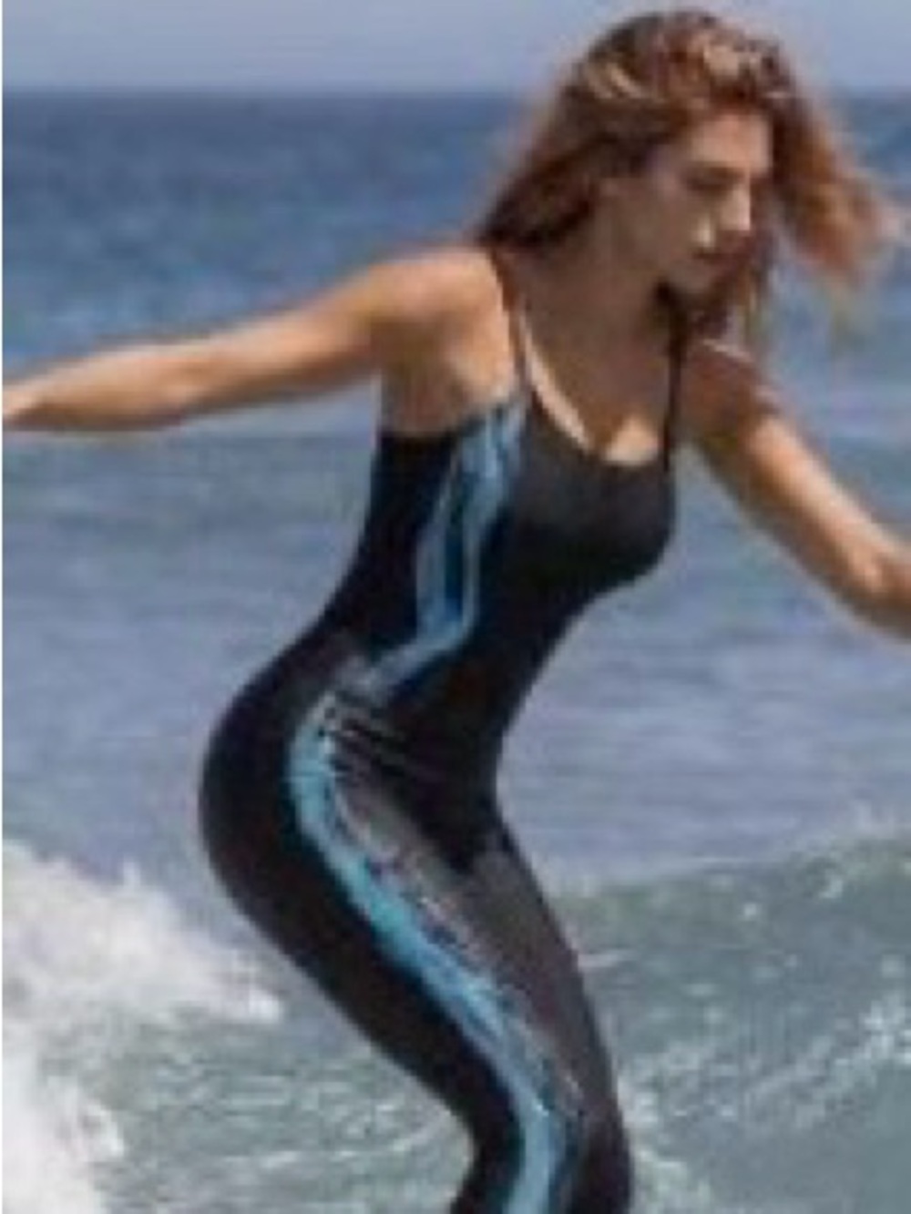 Never worn Women’s Black & Blue One-Piece Performance Swimsuit